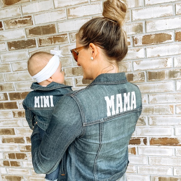 Jackets & Blazers - Mommy & Me Black Denim Mama Jacket Sz M